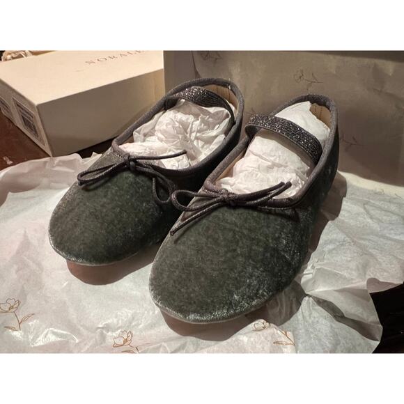 NIB Noralee Rylee + Cru Ballet Flats Velvet French Blue Shoes Size 12 NEW - Picture 5 of 10